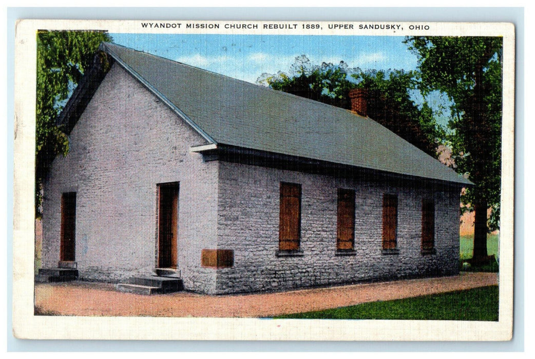 1952 Wyandot Mission Church, Upper Sandusky Ohio OH Cancel Postcard