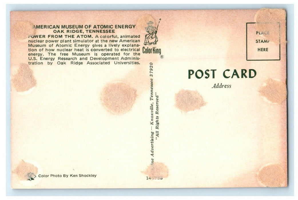 American Museum Atomic Energy Power From The Atom Oak Ridge Tennessee Postcard