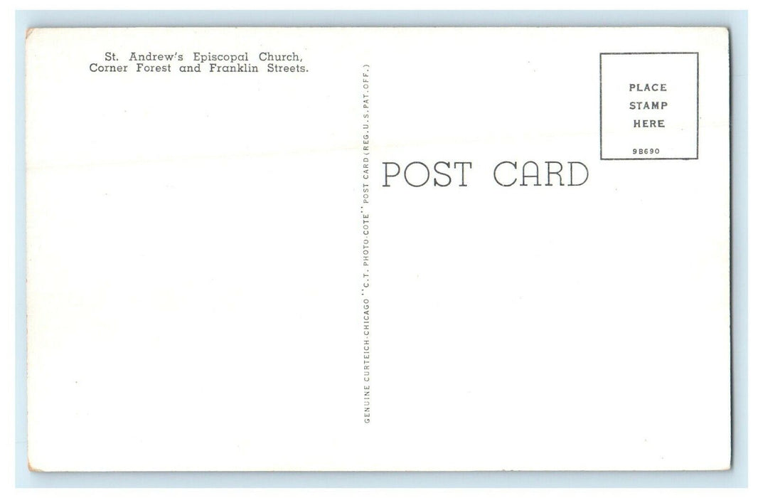 1923 St. Andrews Episcopal Church, Downers Grove, Illinois IL Postcard