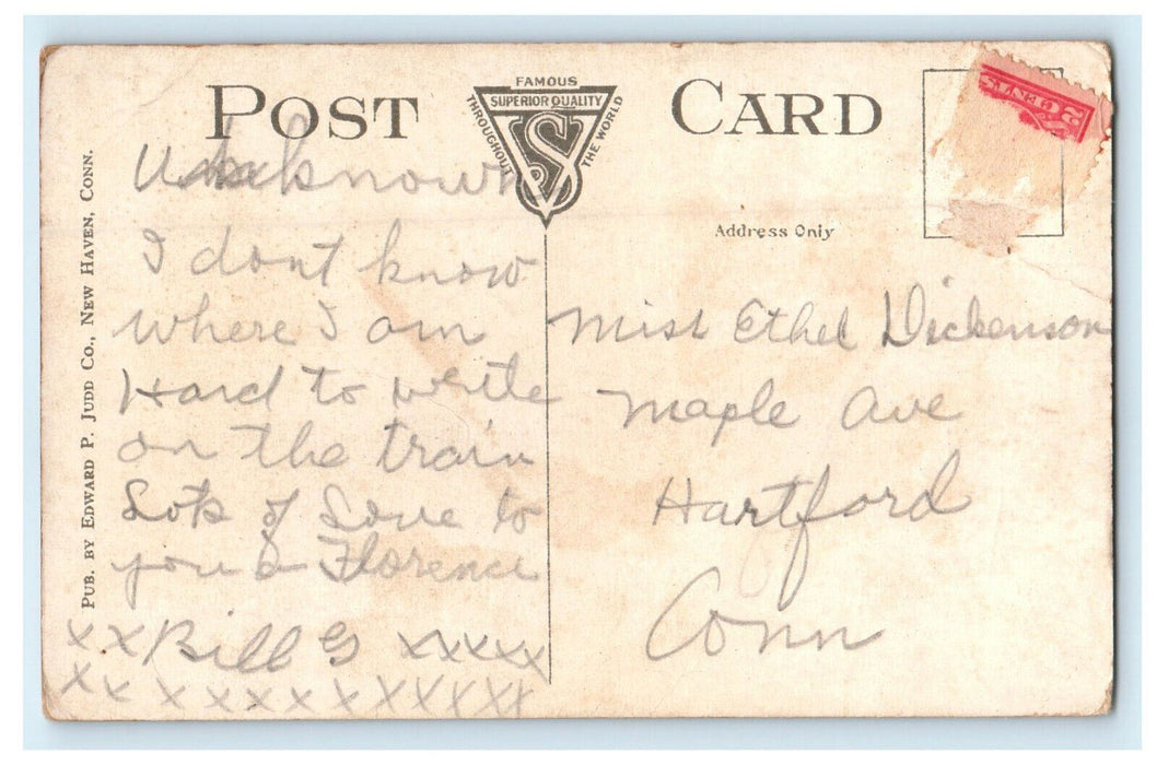 c1910s Lawrence & Farnam Halls, Yale University, Connecticut CT Postcard