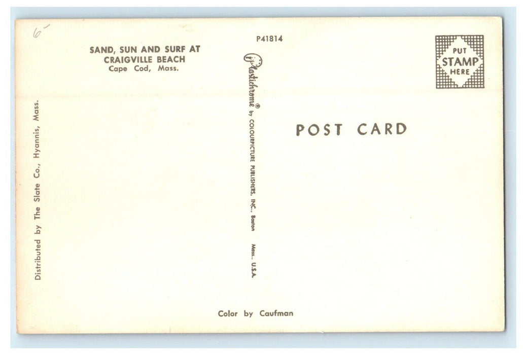 Craigsville Beach Sand Sun And Surf Cape Cod Massachusetts MA Unposted Postcard