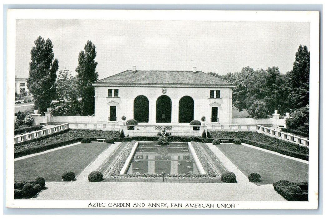 c1940s Aztec Garden and Annex, Pan American Union Washington DC Postcard