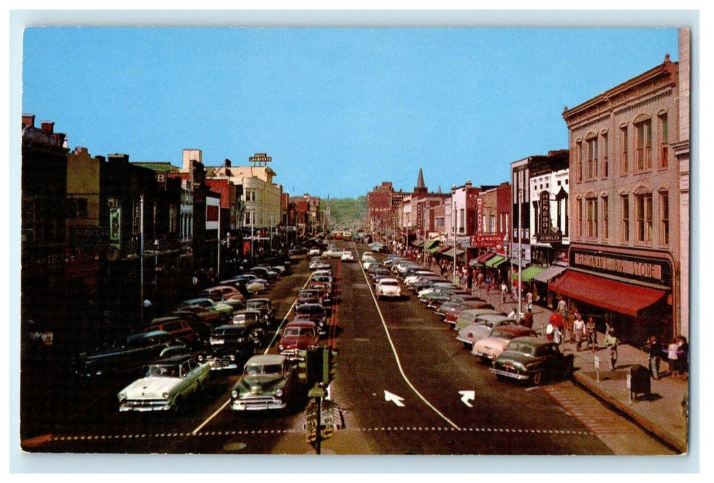 1966 Hay Street Looking West Fayetteville, North Carolina NC Postcard