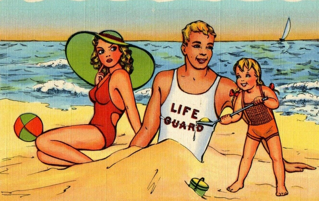 Greetings From Rockville Maryland MD Family At Beach Scene Postcard