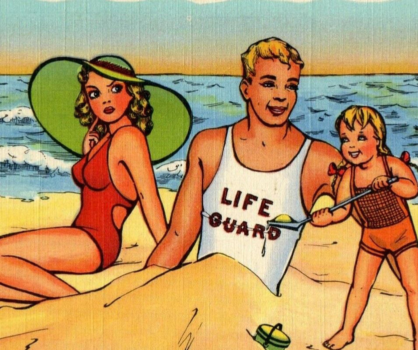 Greetings From Rockville Maryland MD Family At Beach Scene Postcard