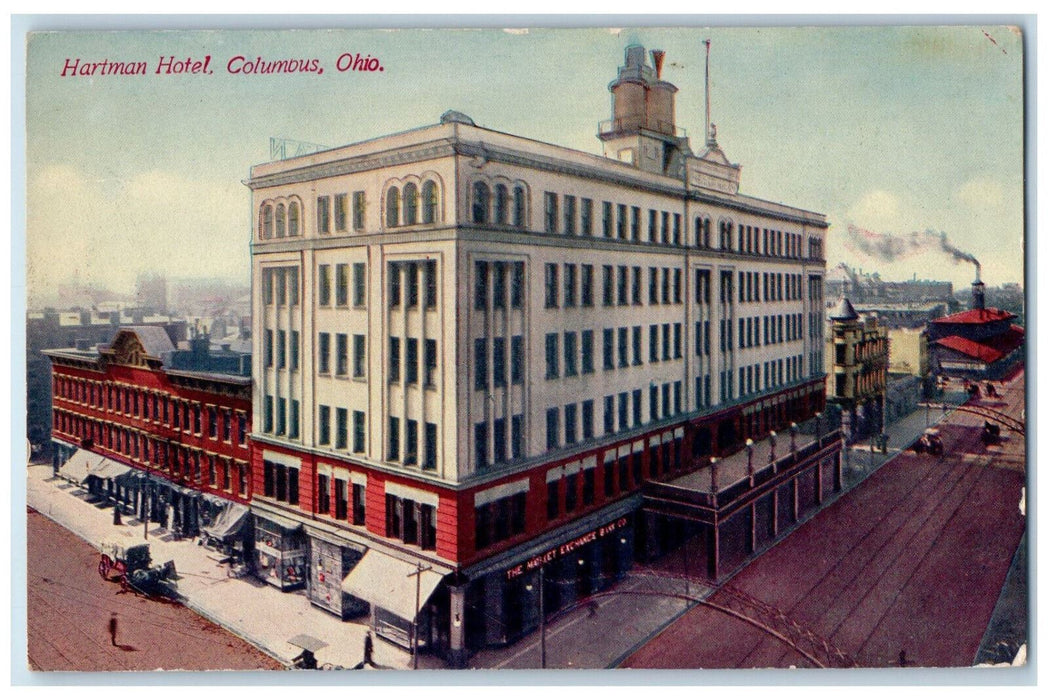 c1910 Pipe Smoke, Hartman Hotel Columbus Ohio OH Antique Postcard