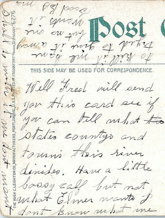 1909 No Man's Island, Woodsville, New Hampshire NH Posted Antique Postcard