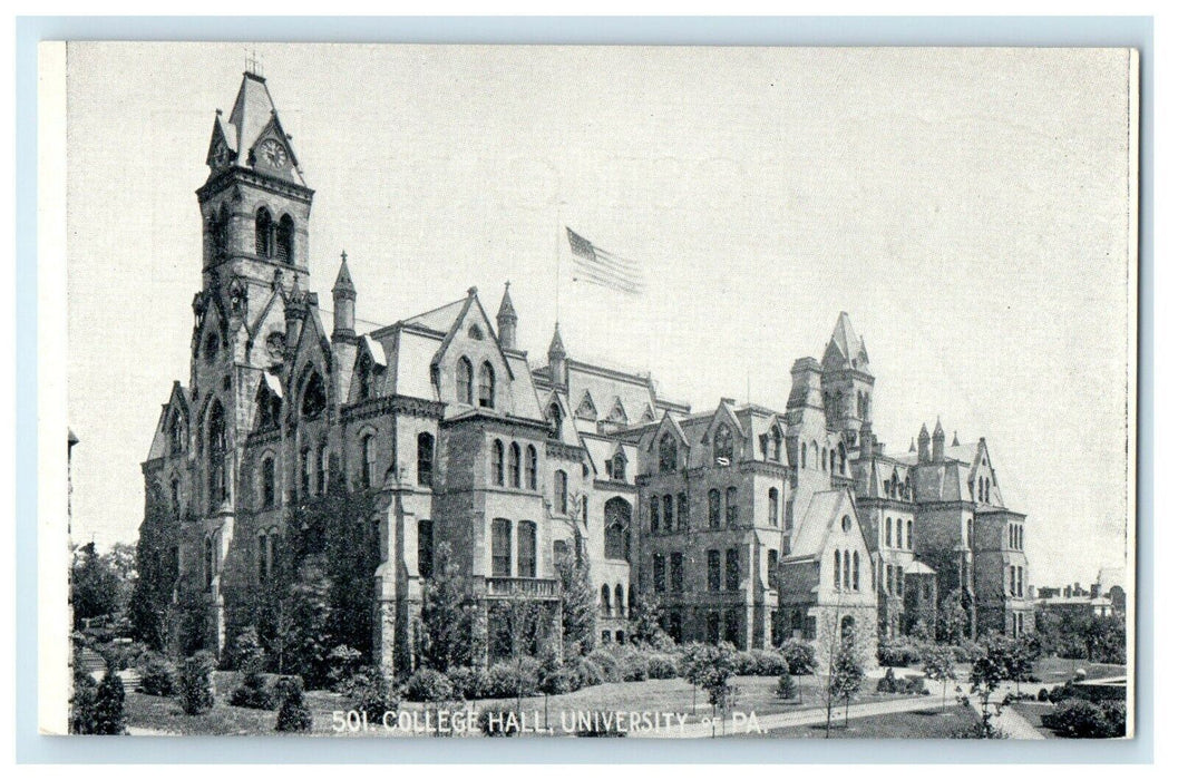 1905 College Hall, University of Pennsylvania PA Antique Postcard