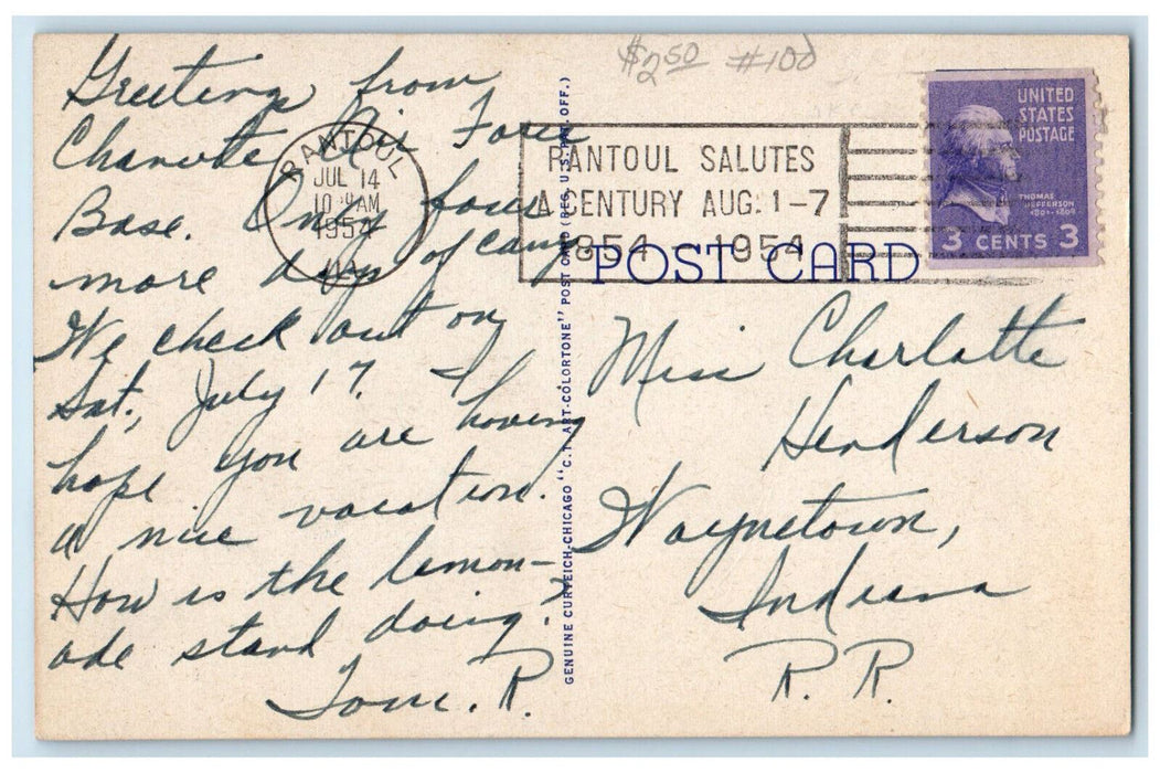 1954 Permanent Barracks Chanute Air Force Base Illinois IL Postcard