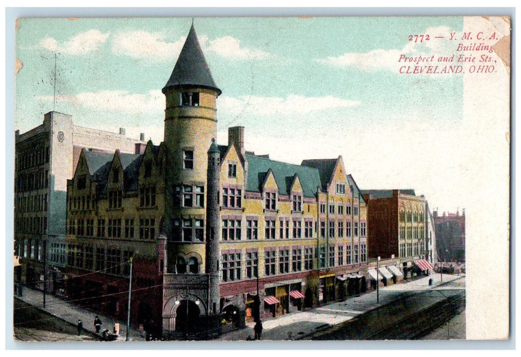 c1910 Y.M.C.A. Building Prospect and Erie Sts. Cleveland Ohio OH Postcard