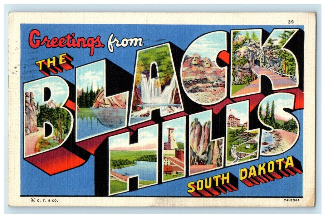 1911 Greetings from the Black Hills, South Dakota Antique Postcard
