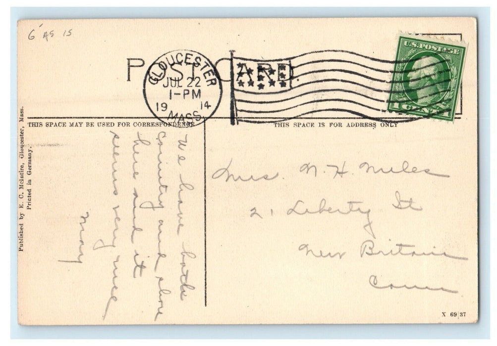 1914 The Golf Club House, Eastern Point, Massachusetts MA Postcard