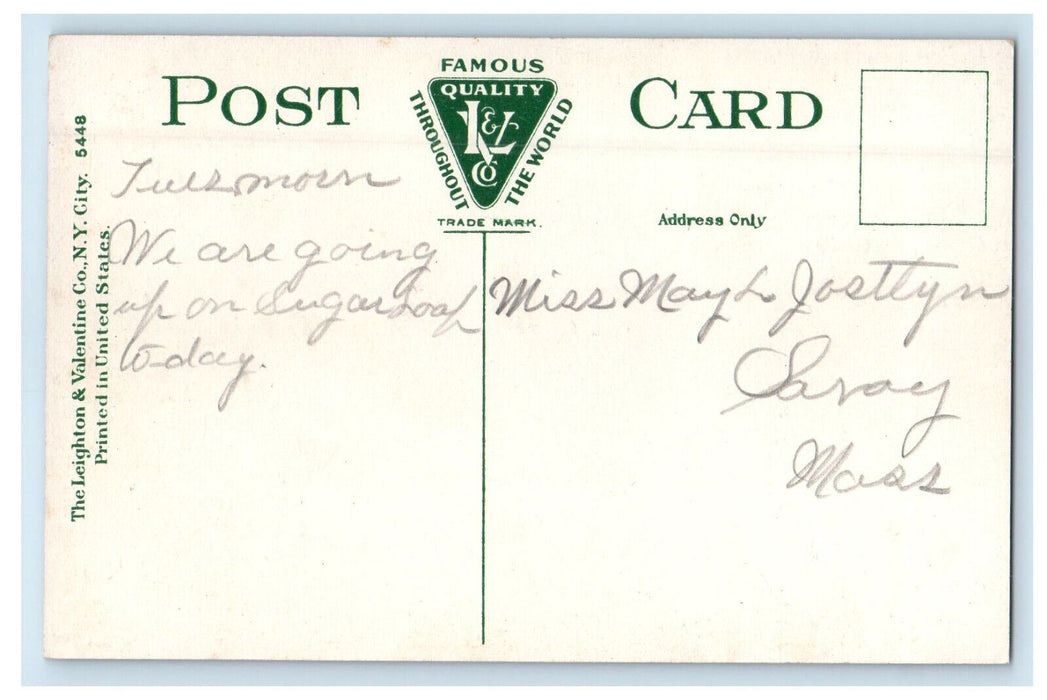 c1910 Bridge and Sugar Loaf Mt., Sunderland Massachusetts MA Postcard