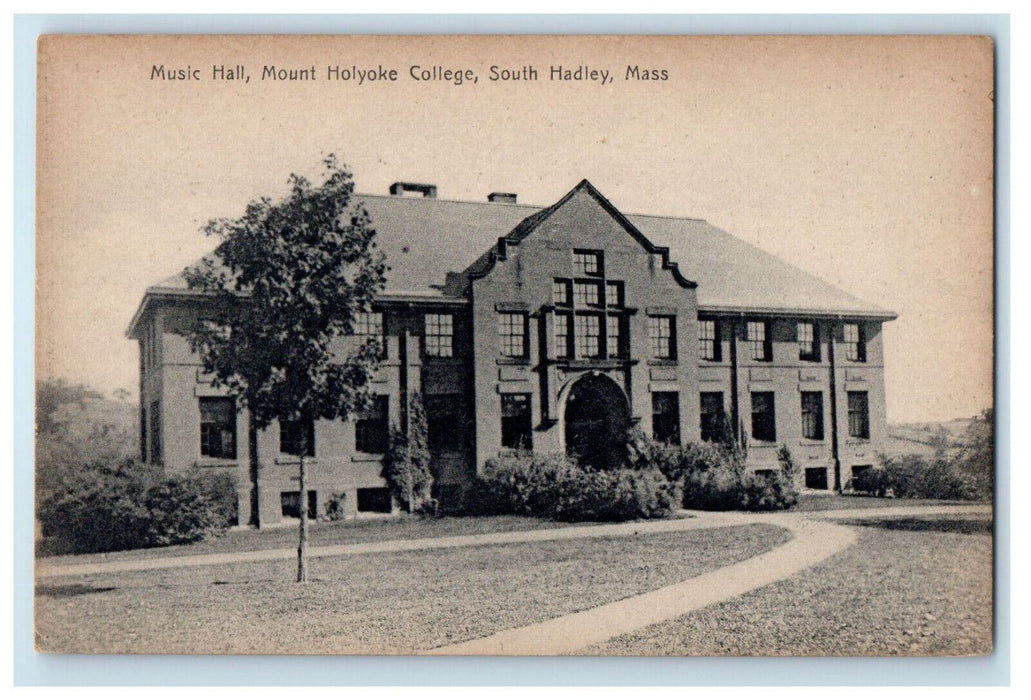 c1910 Music Hall, Mount Holyoke College So. Hadley Massachusetts MA Postcard