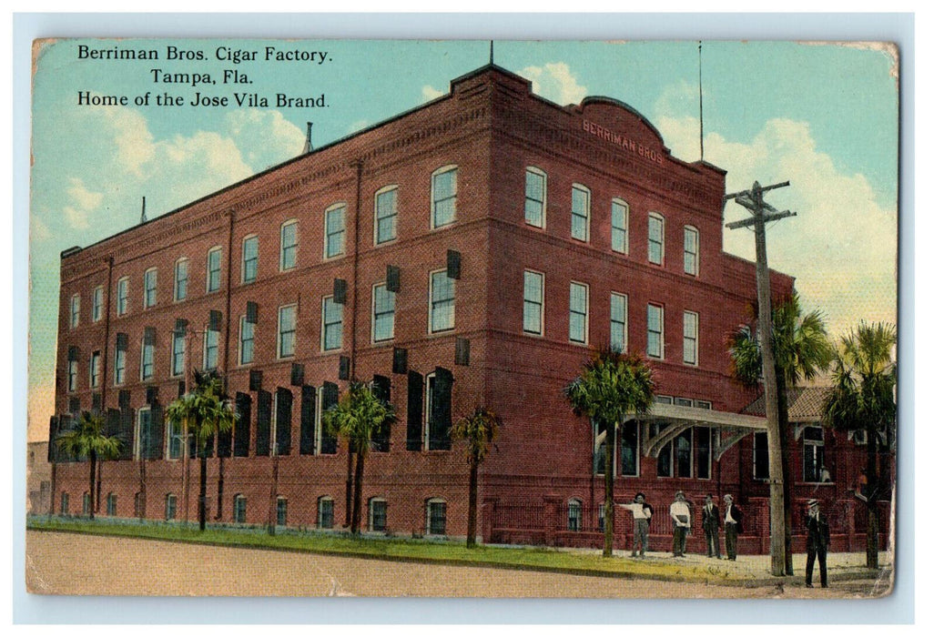 c1910 Berriman Bros Cigar Factory Jose Villa Brand Tampa Florida FL Postcard