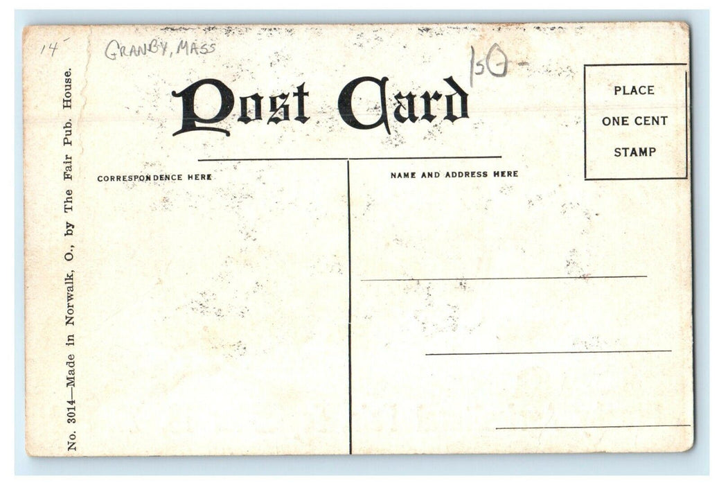 1910 Advertising Granby Agricultural Fair Granby Connecticut CT Antique Postcard