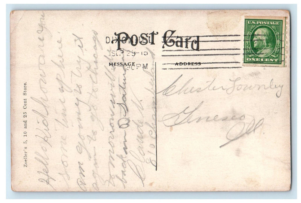c1910s Grand Detour Plow Company Dixon Illinois IL Zoeller's Store Postcard