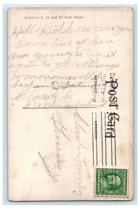 c1910s Grand Detour Plow Company Dixon Illinois IL Zoeller's Store Postcard