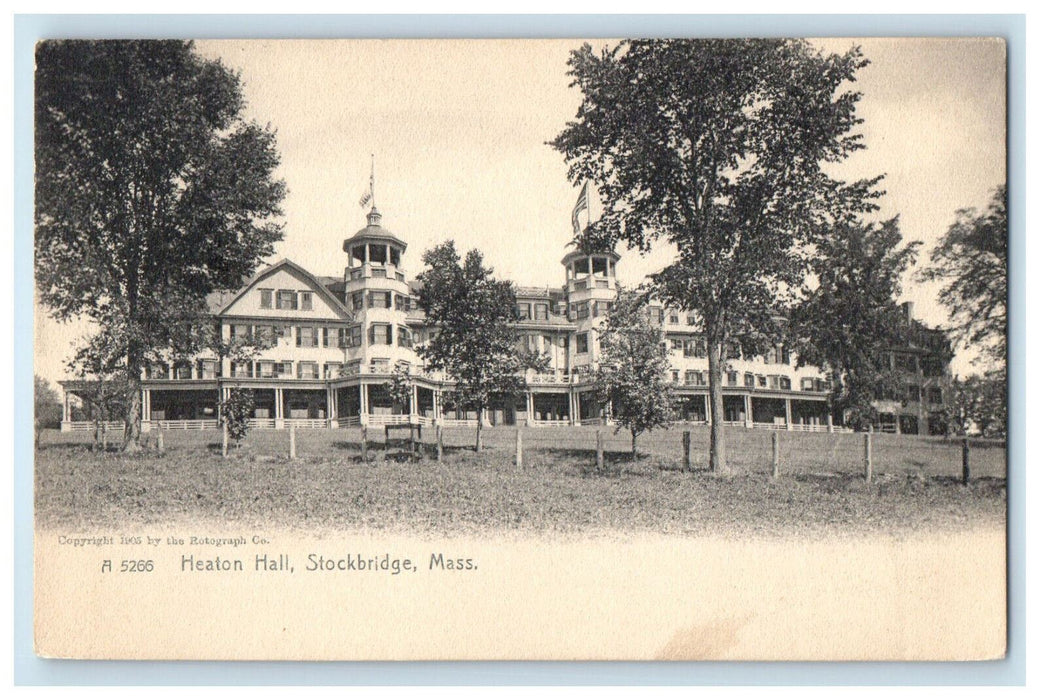 c1905 Heaton Hall, Stockbridge Massachusetts MA Posted Antique Postcard