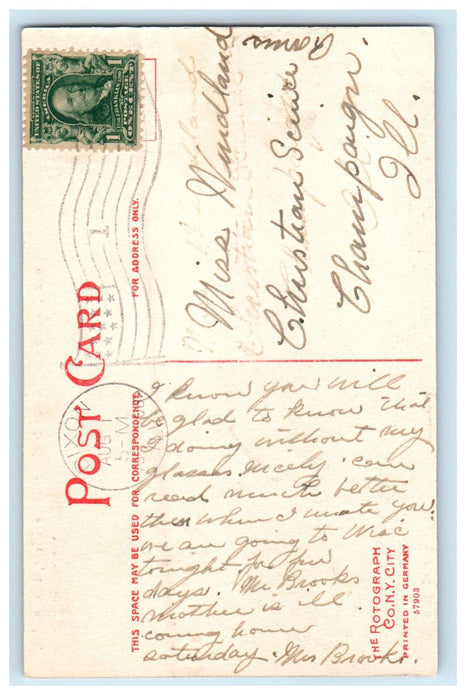 1908 Rock River from Fullers Looking Down River Dixon Illinois IL Postcard