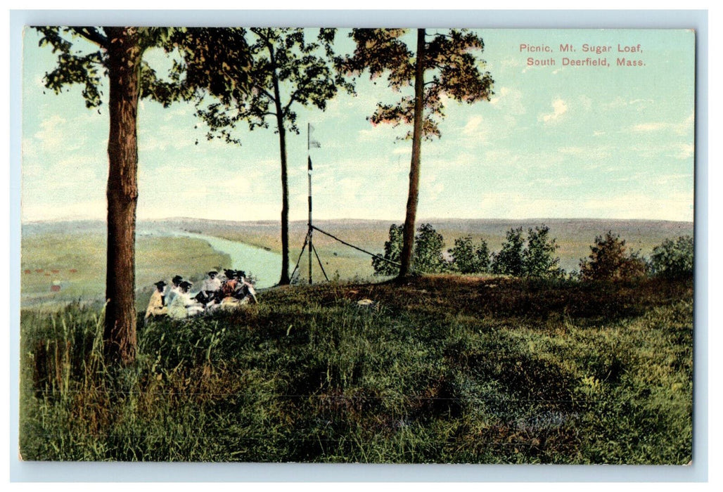 c1910 Picnic, Mt. Sugarloaf, South Deerfield Massachusetts MA Postcard
