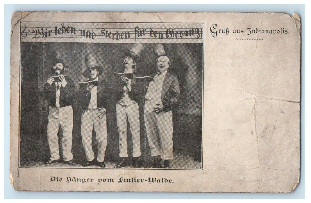 c1900s Singers, Grus Aus (Greetings from) Indianapolis IN Unposted PMC Postcard