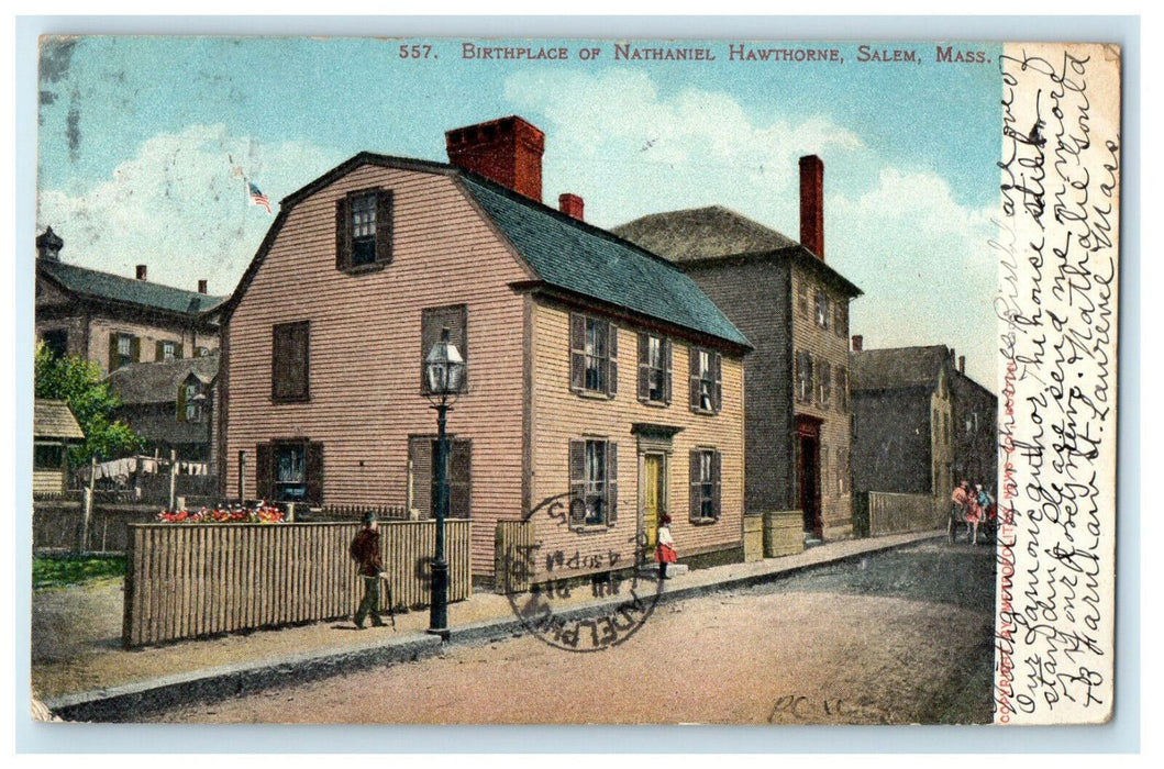 1905 Birthplace of Nathaniel Hawthorne, Salem Massachusetts MA Postcard