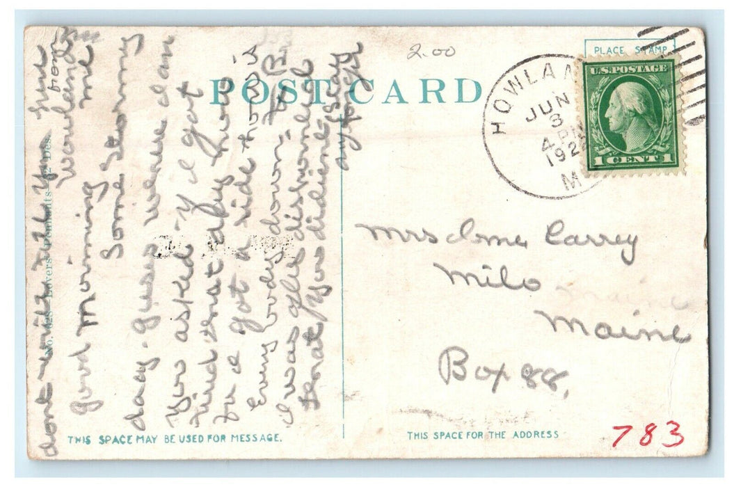 1922 Won't You Please Write To Pennant Howland Maine ME Couple Postcard
