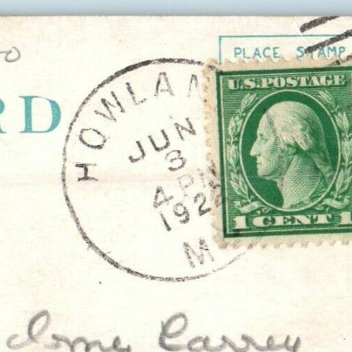 1922 Won't You Please Write To Pennant Howland Maine ME Couple Postcard
