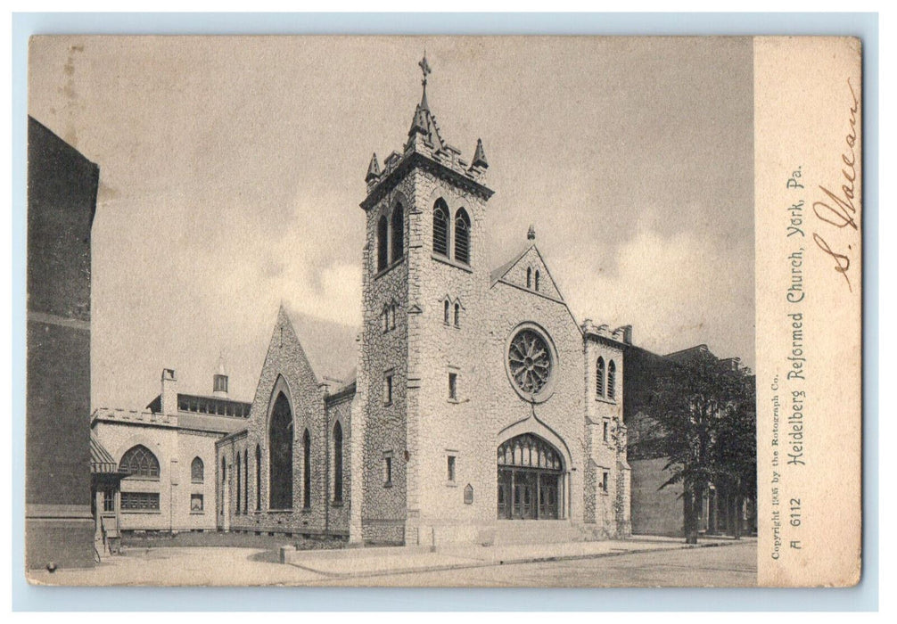 1909 Heidelberg Reformed Church York Pennsylvania PA Posted Antique Postcard