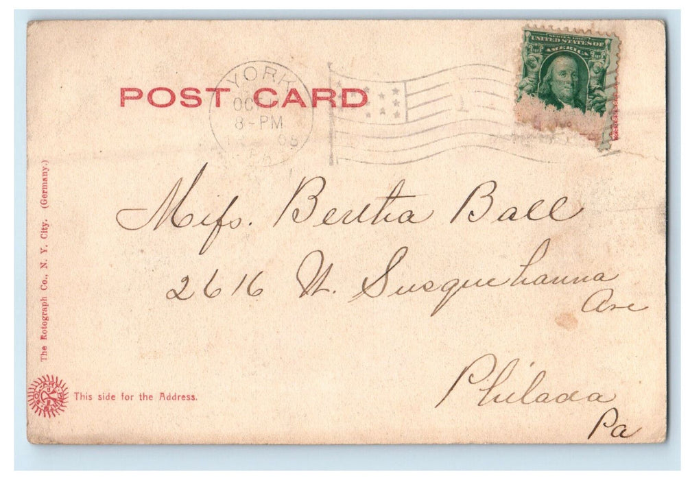 1909 Heidelberg Reformed Church York Pennsylvania PA Posted Antique Postcard