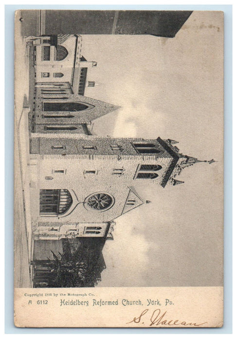 1909 Heidelberg Reformed Church York Pennsylvania PA Posted Antique Postcard