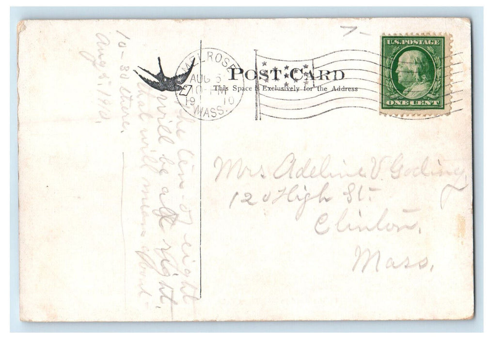 1910 On The Road to Middlesex Falls, Stoneham Massachusetts MA Postcard