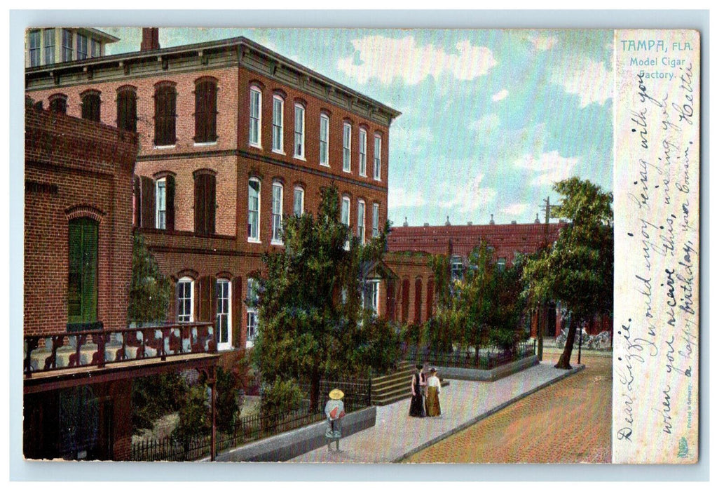 1906 Model Cigar Factory Tampa Florida FL Tuck Posted Antique Postcard