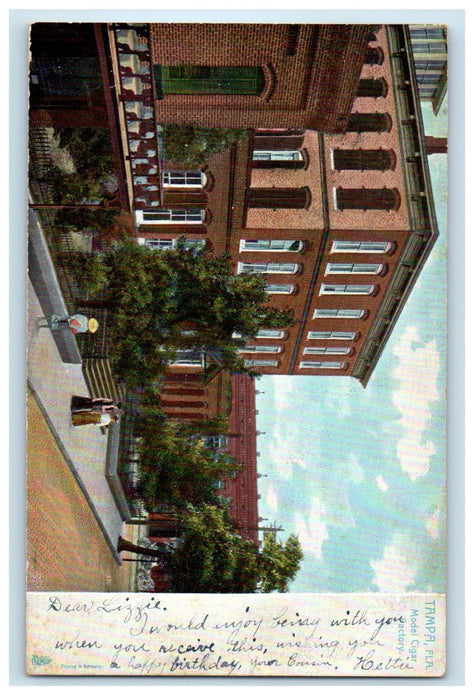 1906 Model Cigar Factory Tampa Florida FL Tuck Posted Antique Postcard