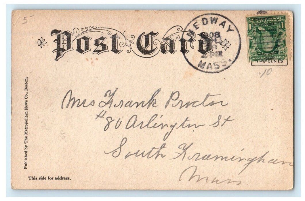 1908 St. Rose Catholic Church Chelsea Massachusetts MA Antique Postcard