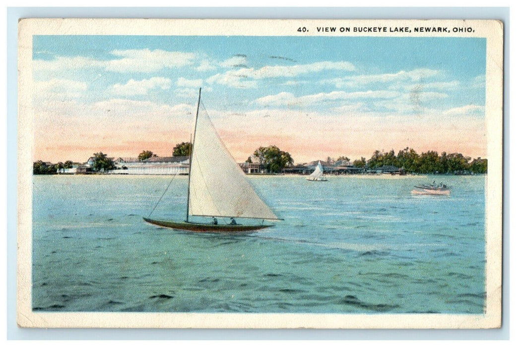 1920 View of Buckeye Lake, Newark Ohio OH Antique Vintage Postcard