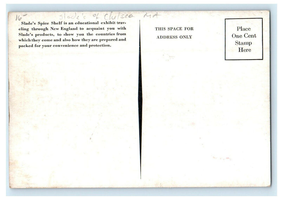 Slades Spice Shelf Educational Exhibit Trailer Chelsea Massachusetts MA Postcard