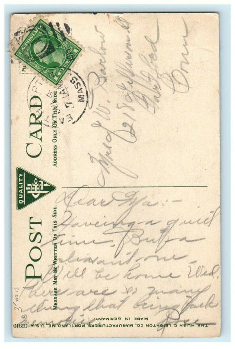 1915 Glimpse of Main Street, Easthampton, Massachusetts MA Postcard
