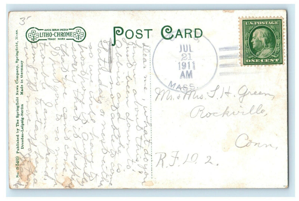 1911 Connor Island Big Pond, East Otis Massachusetts Antique Postcard