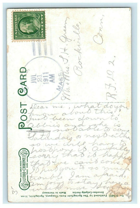1911 Connor Island Big Pond, East Otis Massachusetts Antique Postcard