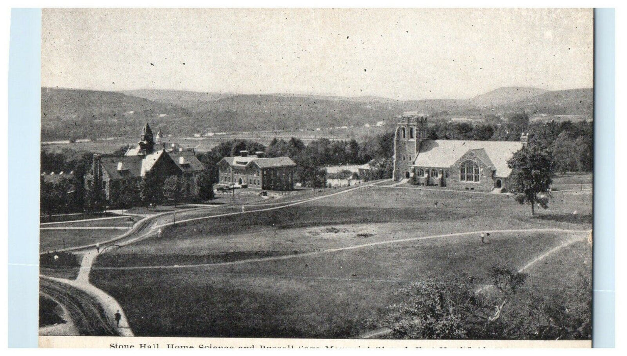 1911 Home Science and Stone Hall, East Northfield Massachusetts MA Postcard