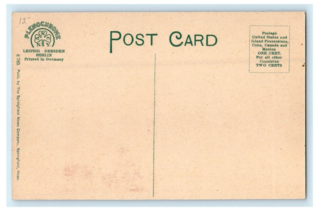 1910 Trolley Terminal, East Longmeadow, Massachusetts MA Antique Postcard