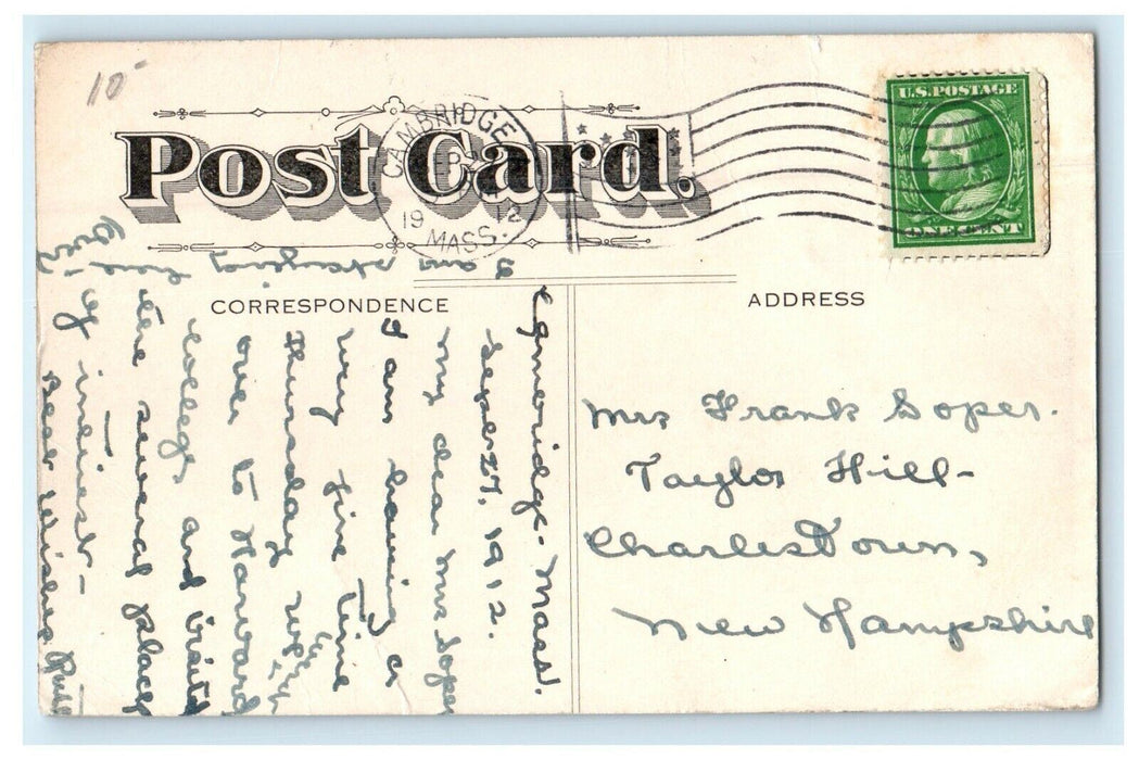 1912 Kensington Chambers 55 Magazine St. Cambridge Massachusetts MA Postcard
