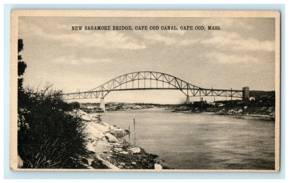 Massachusetts Cape Cod New Sagamore Bridge Cape Cod Canal MA Unposted Postcard