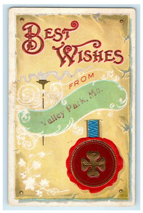 1911 Best Wishes from Valley Park Missouri MO Antique Postcard