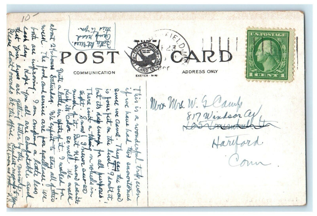 1936 Toboggan Slide at the Northfield, East Northfield Massachusetts MA Postcard