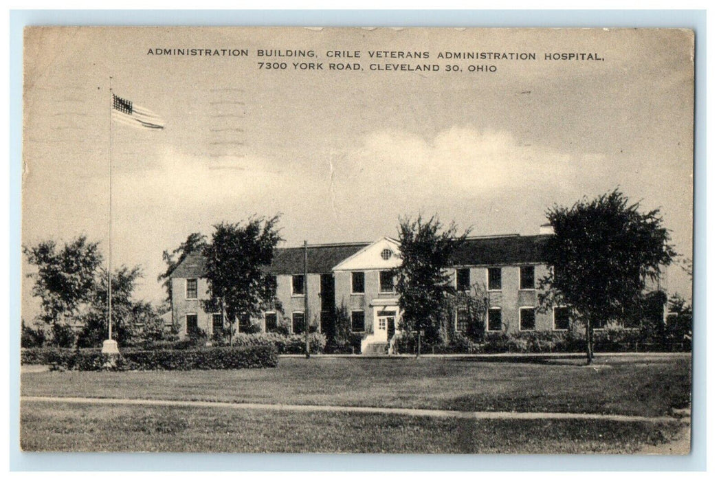 1953 Crile Veterans Administration Hospital, Cleveland Ohio OH Vintage Postcard