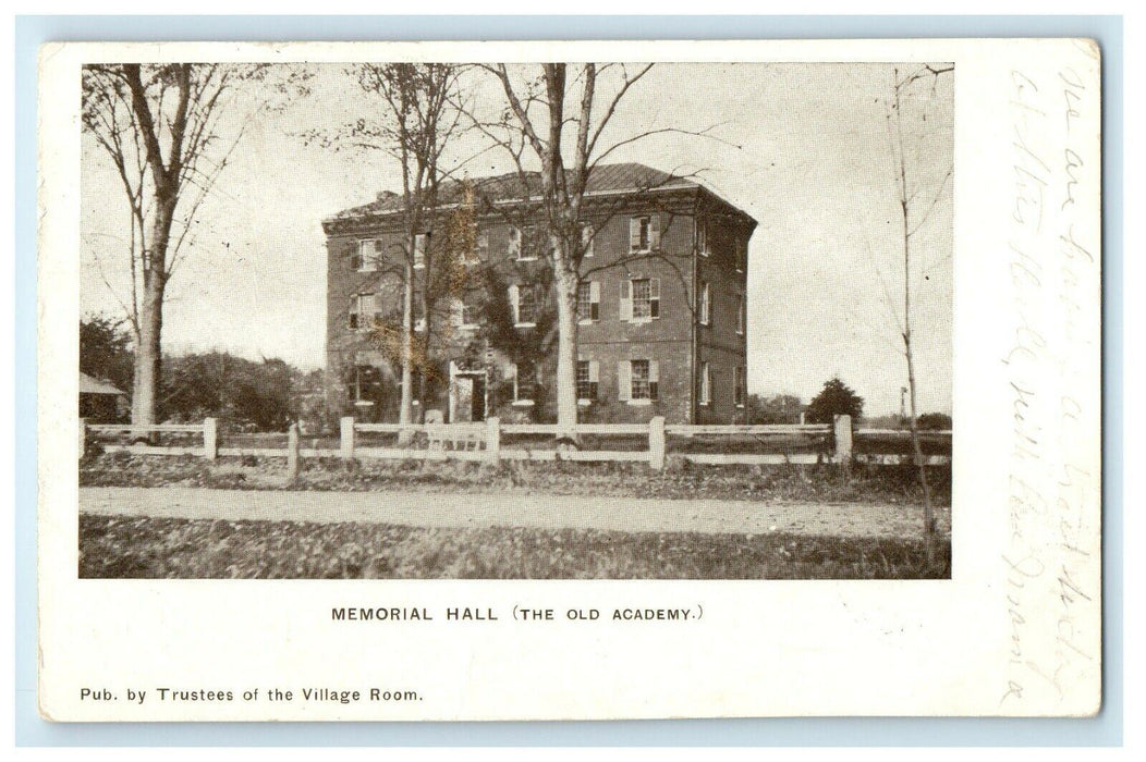1904 The Old Academy Memorial Hall Deerfield Massachusetts MA Antique Postcard