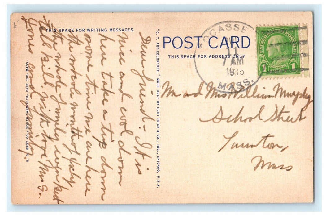 1935 The New Bridge At Bourne Over Cape Cod Canal Massachusetts MA Postcard